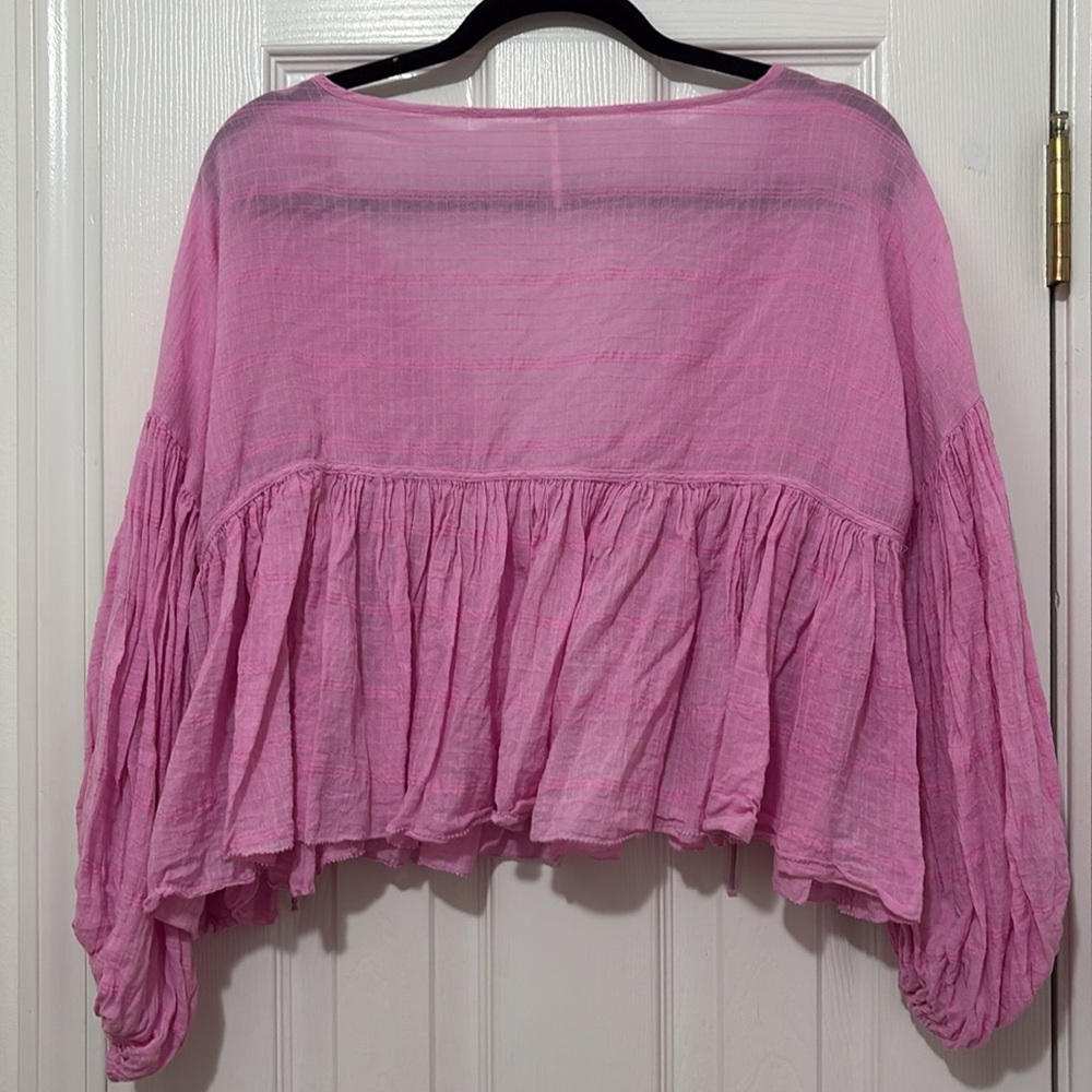 Pink flowy free people top - Picture 3 of 4